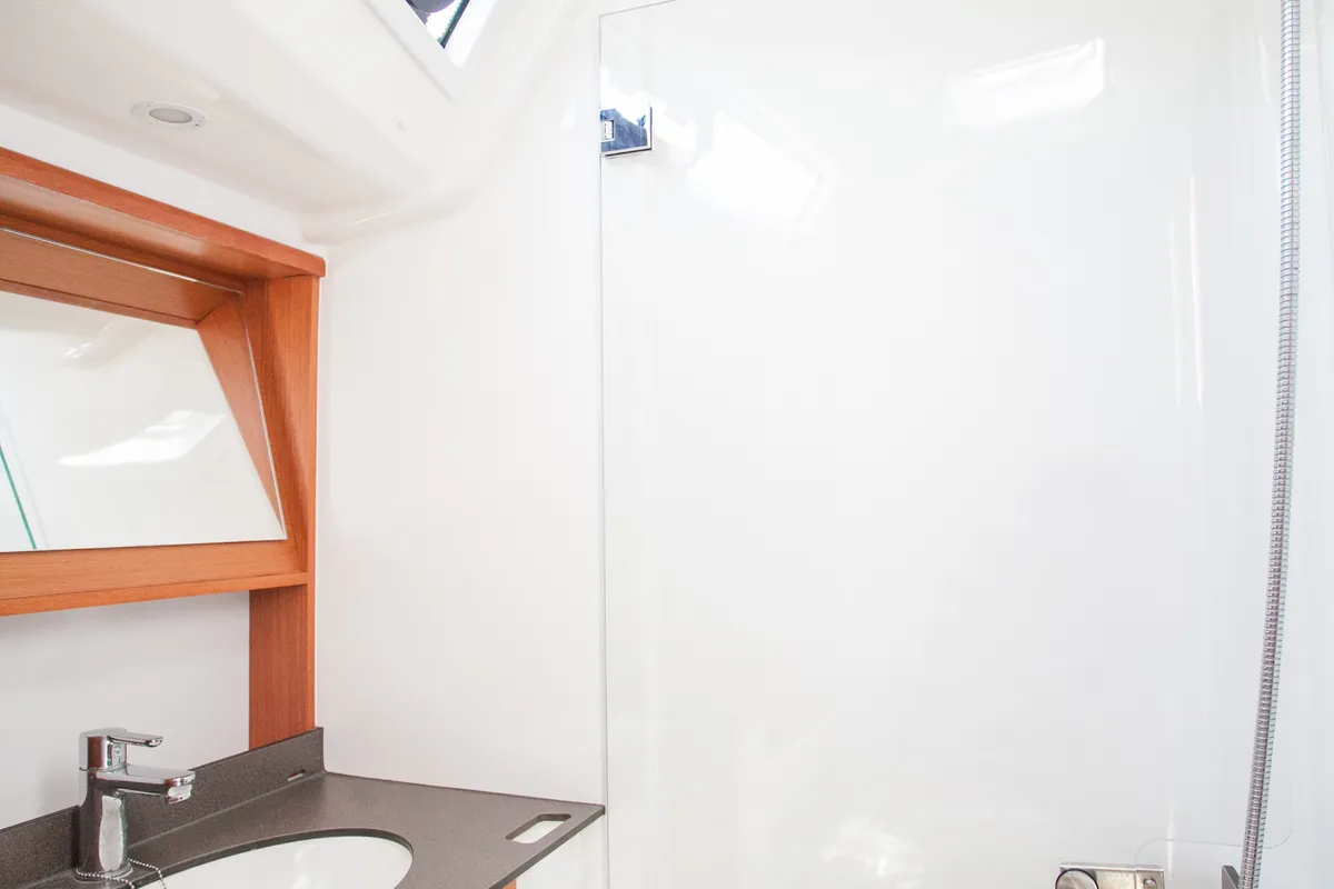 Cabin on Fantasy, a Bavaria Cruiser 51 sailboat at Split, Croatia