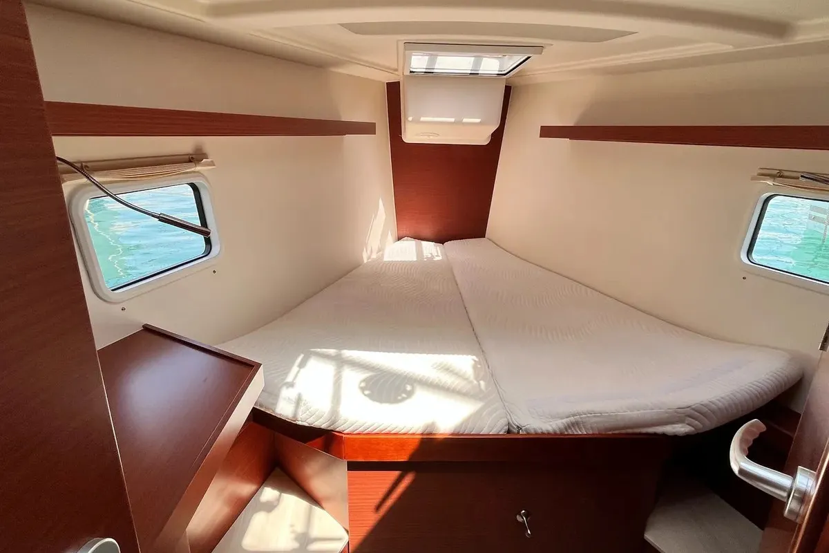 Cabin on Chrisama, a Hanse 418 sailboat at Kavala, Greece