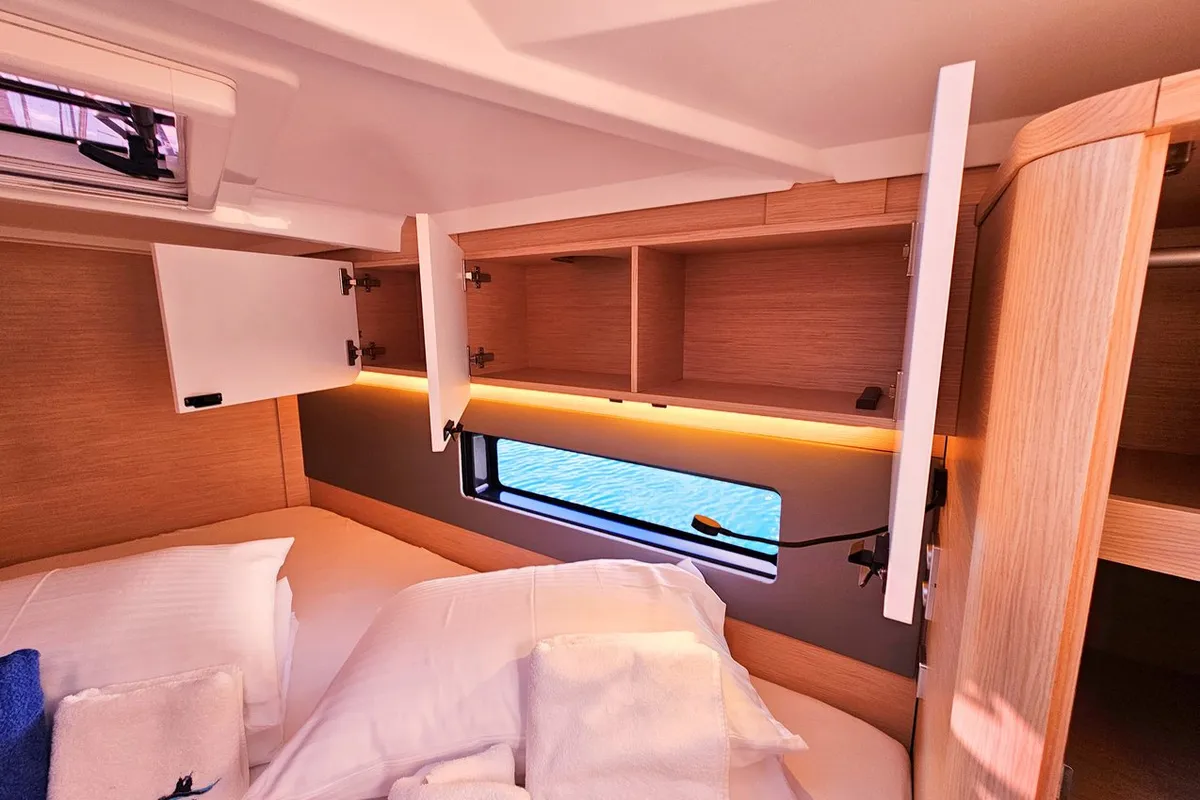 Cabin on Presto, a Dufour 44 sailboat at Kaštela, Croatia