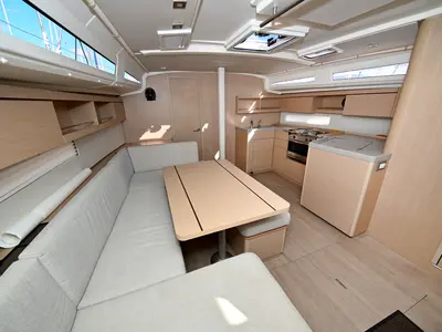 Salon of Orion, a Beneteau Oceanis 40.1 sailboat at Zadar, Croatia