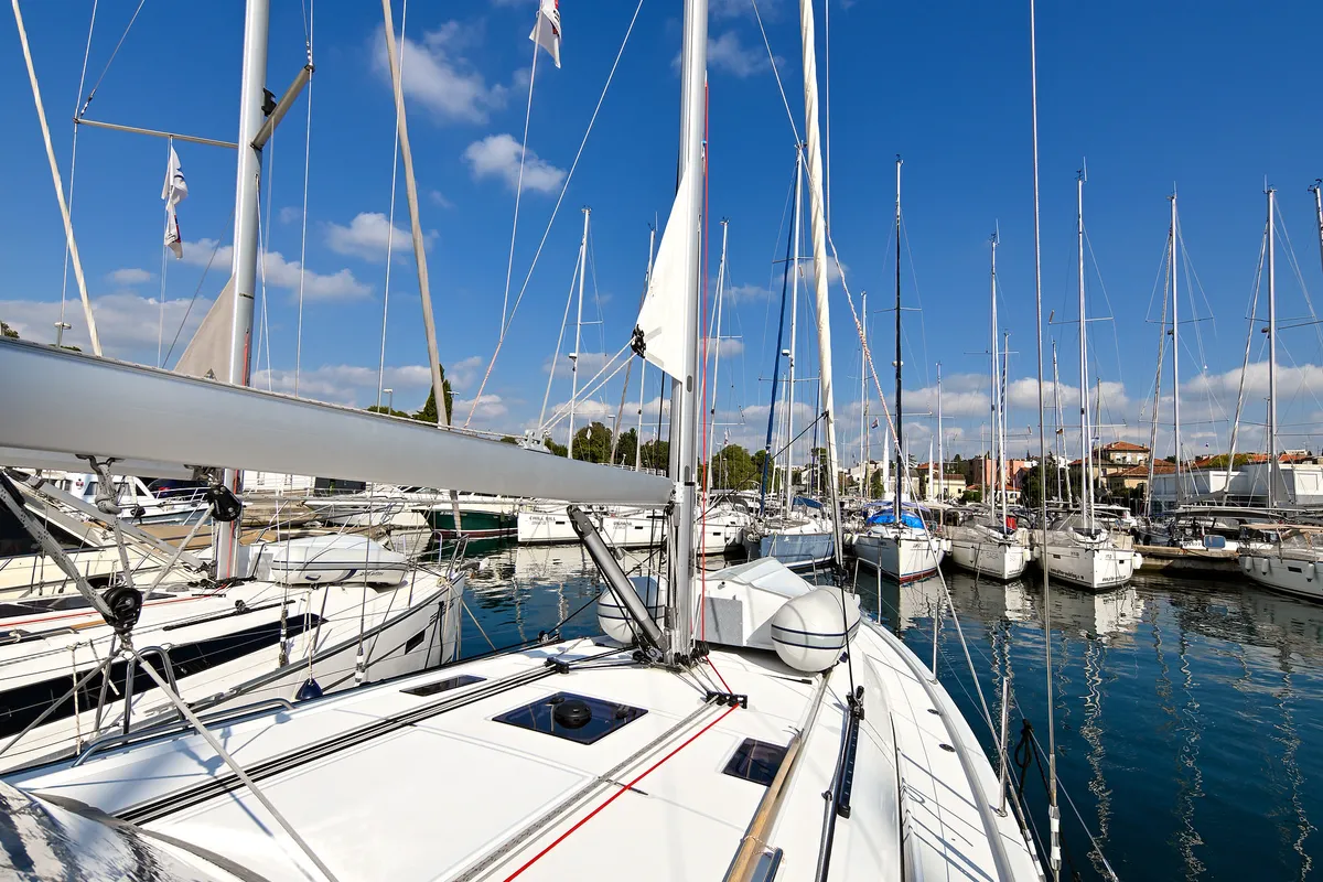 Deck of Orion, a Beneteau Oceanis 40.1 sailboat at Zadar, Croatia