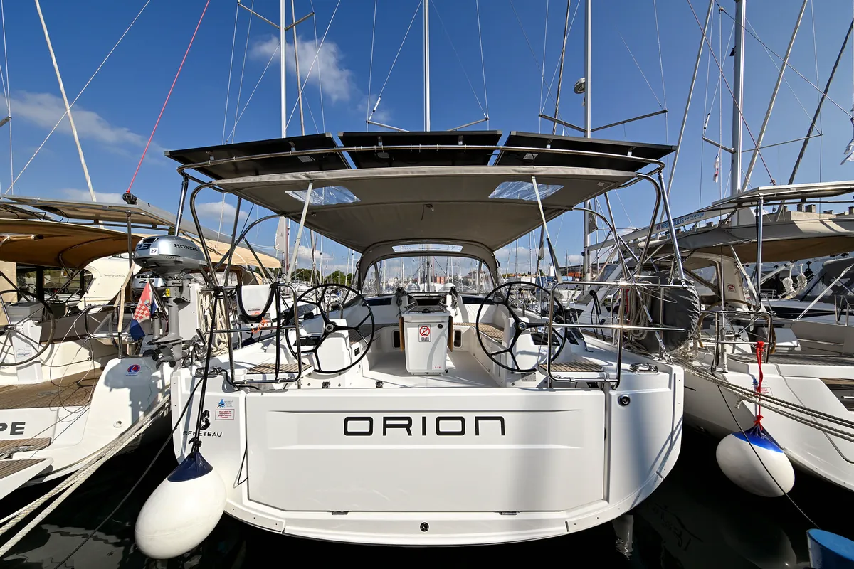 Exterior view of Orion, a Beneteau Oceanis 40.1 sailboat at Zadar, Croatia