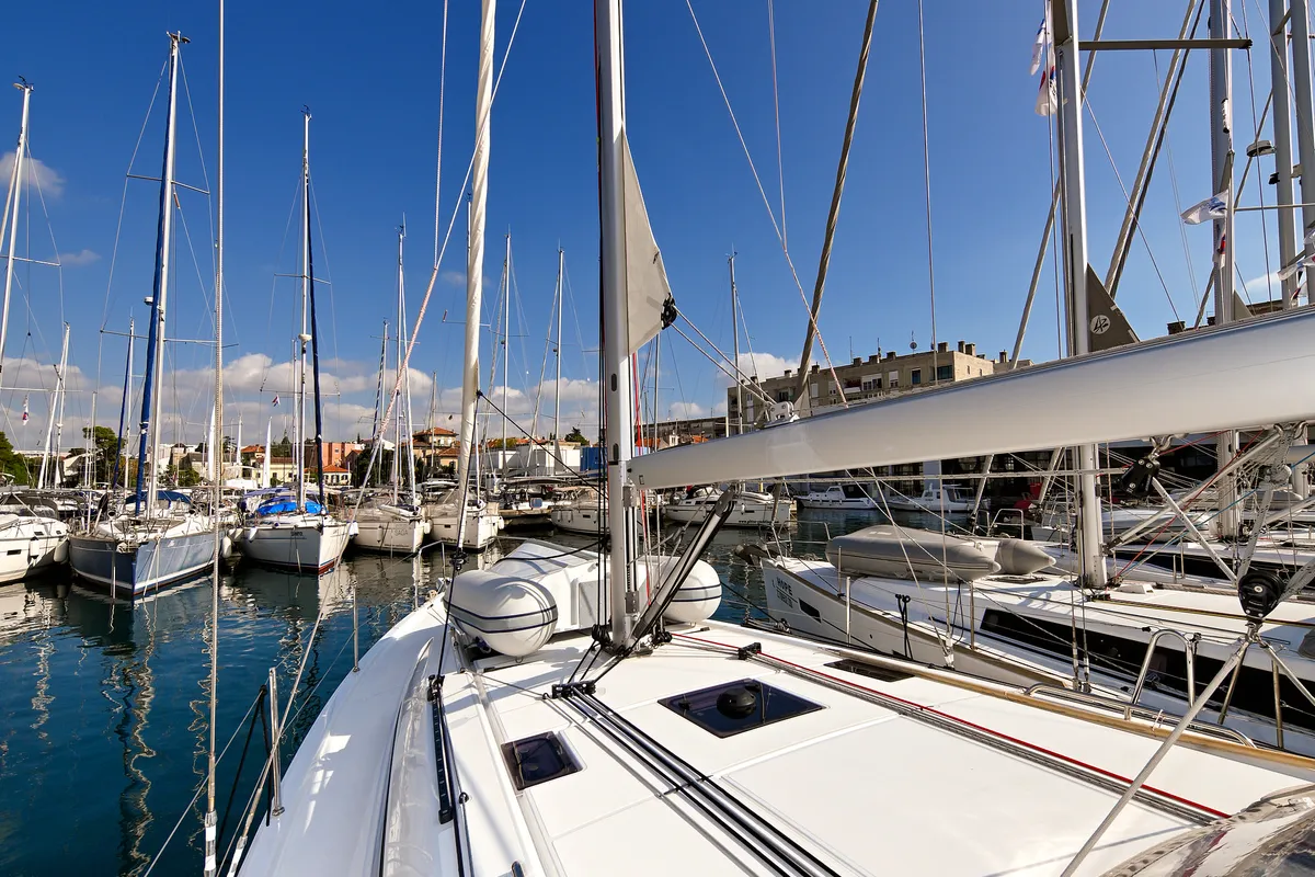 Exterior view of Orion, a Beneteau Oceanis 40.1 sailboat at Zadar, Croatia