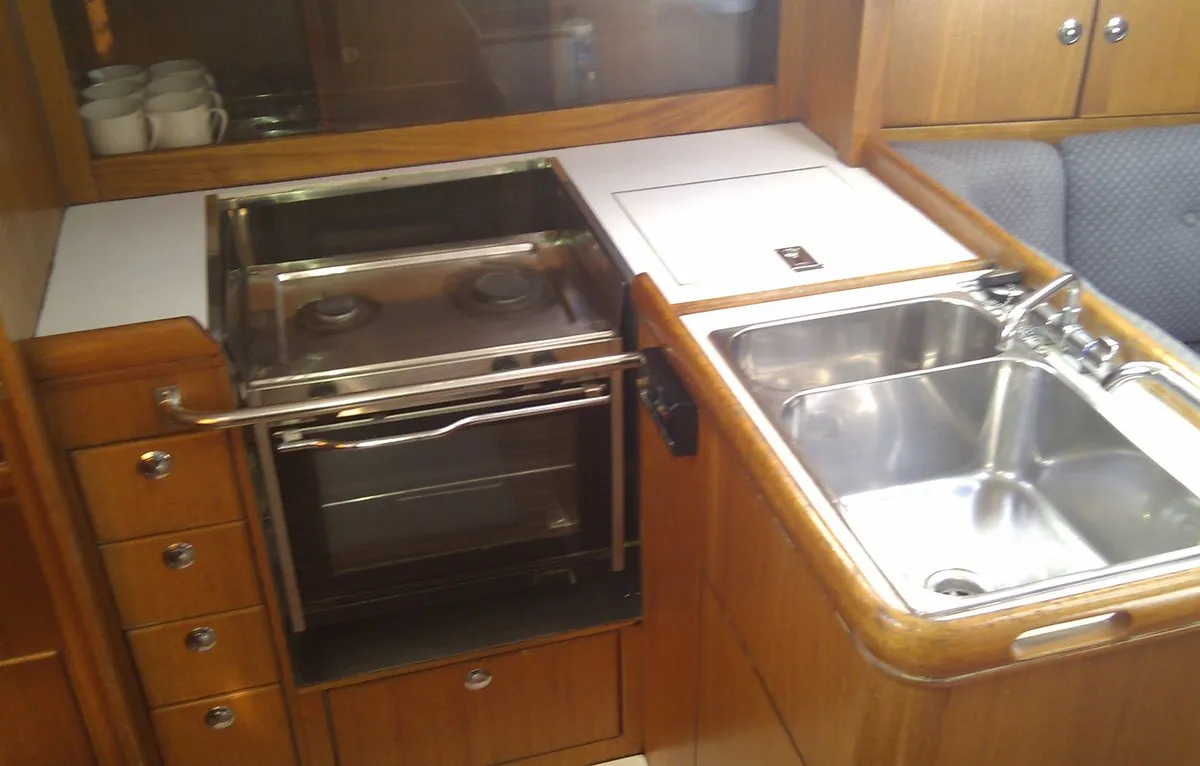 Galley of Anja, a Elan 333 sailboat at Zadar, Croatia