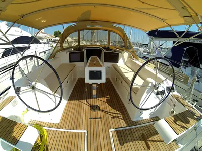 Cockpit of Major Tom, a Dufour 382 GL sailboat at Grad Šibenik, Croatia