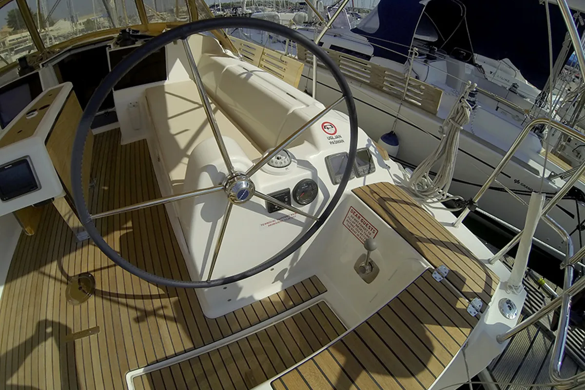 Cockpit of Major Tom, a Dufour 382 GL sailboat at Grad Šibenik, Croatia