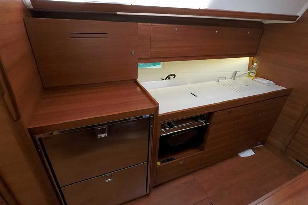 Galley of Major Tom, a Dufour 382 GL sailboat at Grad Šibenik, Croatia