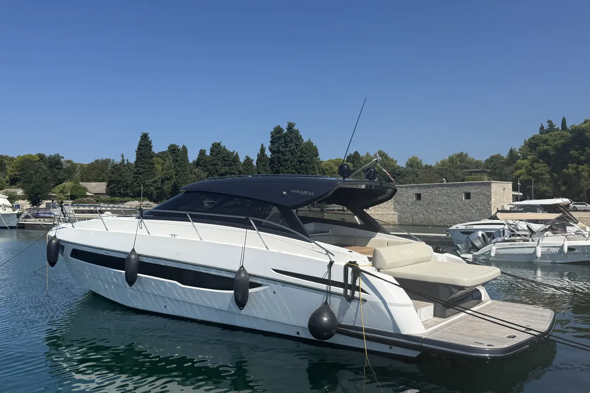 Pinoy, a Focus Power 44 motorboat at Pula, Croatia