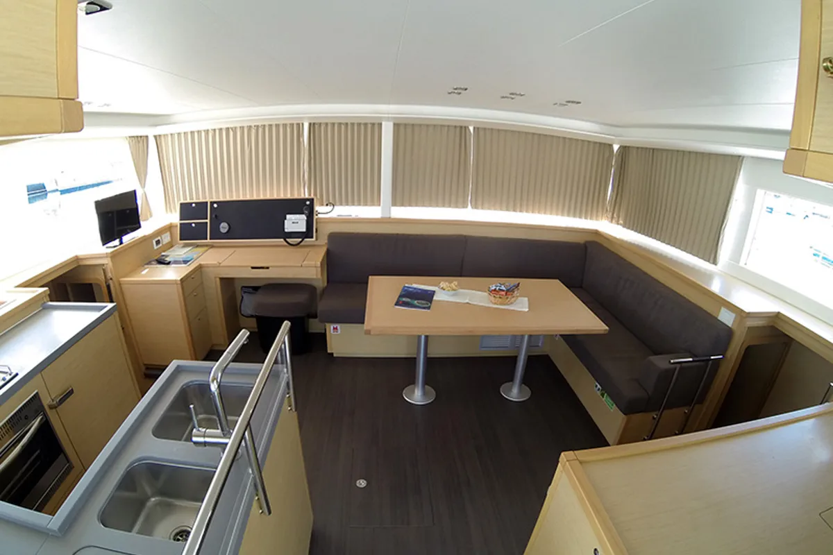 Salon of Marčelina, a Lagoon 450 catamaran at Grad Šibenik, Croatia