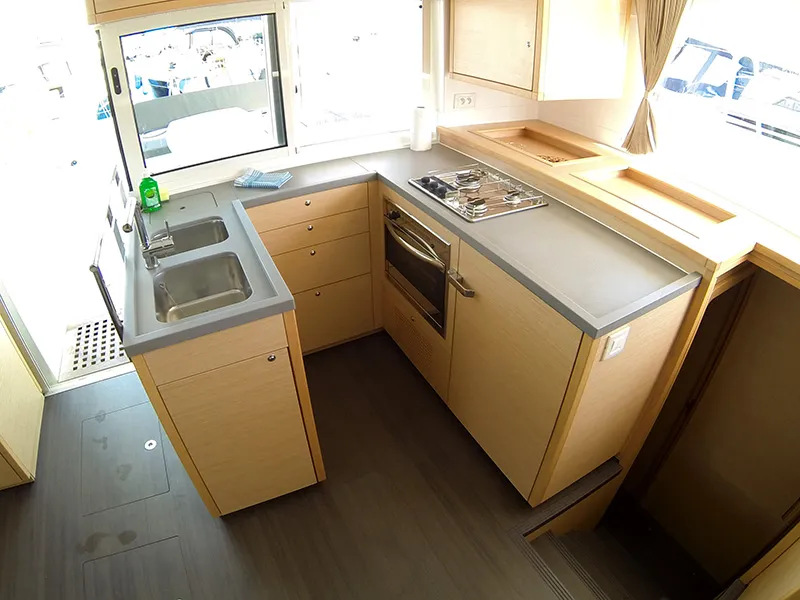 Galley of Marčelina, a Lagoon 450 catamaran at Grad Šibenik, Croatia