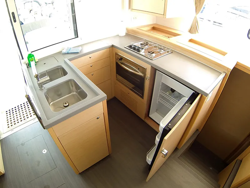 Galley of Marčelina, a Lagoon 450 catamaran at Grad Šibenik, Croatia