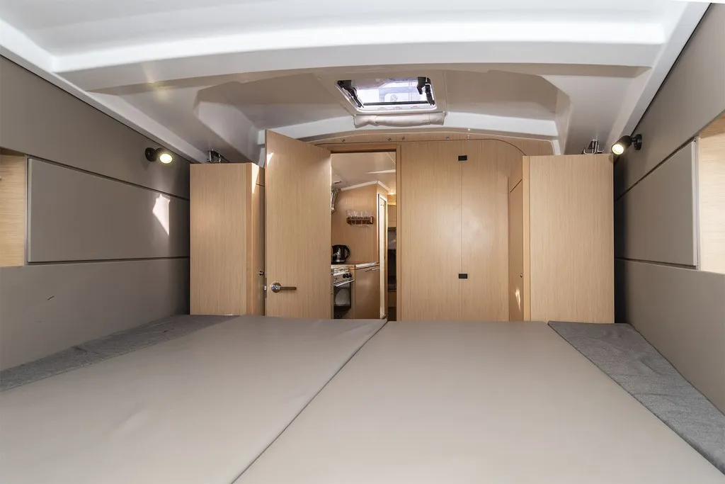 Cabin on MOIN, a Beneteau Oceanis 38 sailboat at Port de Pollença, Spain