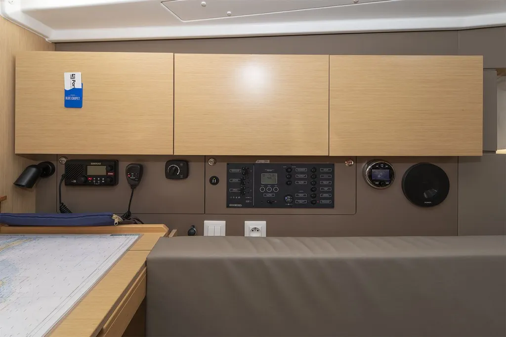 Salon of MOIN, a Beneteau Oceanis 38 sailboat at Port de Pollença, Spain