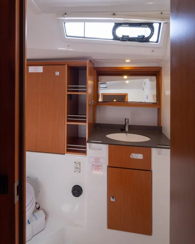 Head on Roxane, a Bavaria Cruiser 51 sailboat at Municipal Unit of Lefkada, Greece