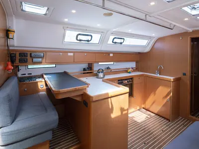 Galley of Roxane, a Bavaria Cruiser 51 sailboat at Municipal Unit of Lefkada, Greece