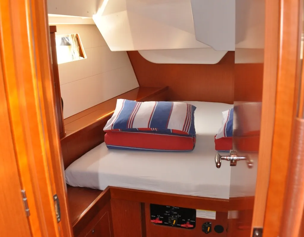 Cabin on Cheeky Lady, a Beneteau Oceanis 48 sailboat at Punat, Croatia