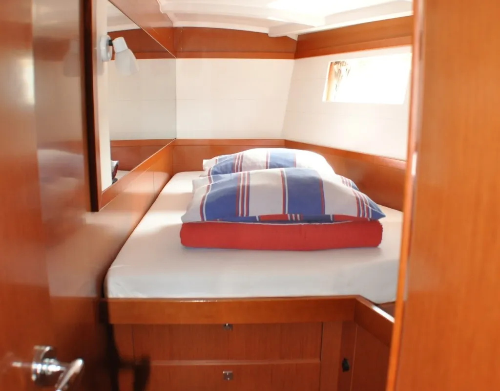 Cabin on Cheeky Lady, a Beneteau Oceanis 48 sailboat at Punat, Croatia