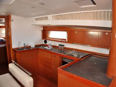 Galley of Cheeky Lady, a Beneteau Oceanis 48 sailboat at Punat, Croatia