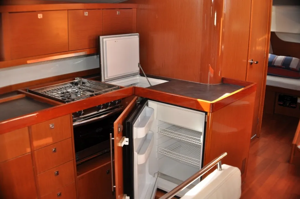 Galley of Cheeky Lady, a Beneteau Oceanis 48 sailboat at Punat, Croatia