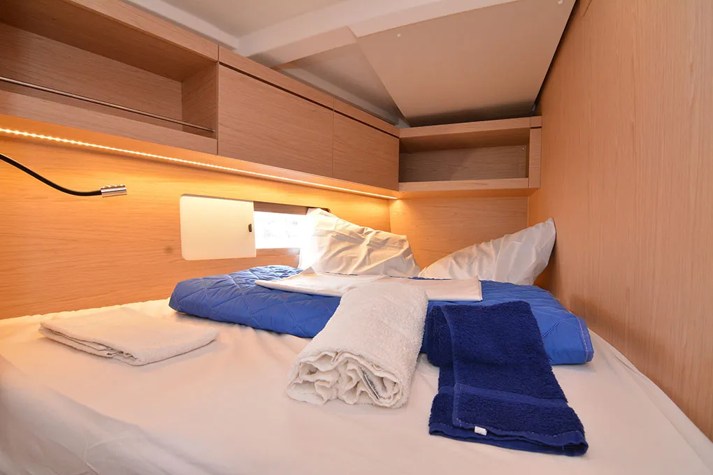 Cabin on FILIRA, a Beneteau Oceanis 46.1 sailboat at Preveza, Greece