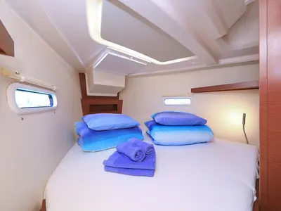 Cabin on Jolana, a Hanse 388 sailboat at Dubrovnik, Croatia