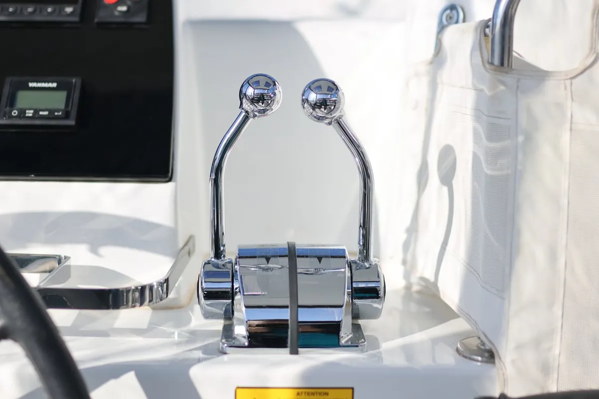 Cockpit of Madre Perla, a Lagoon 42 catamaran at Sukošan, Croatia