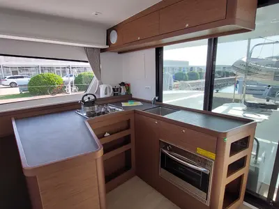 Galley of Madre Perla, a Lagoon 42 catamaran at Sukošan, Croatia