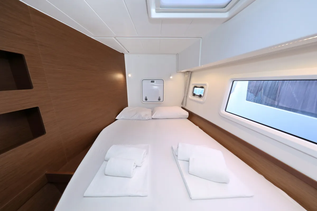 Cabin on Madre Perla, a Lagoon 42 catamaran at Sukošan, Croatia