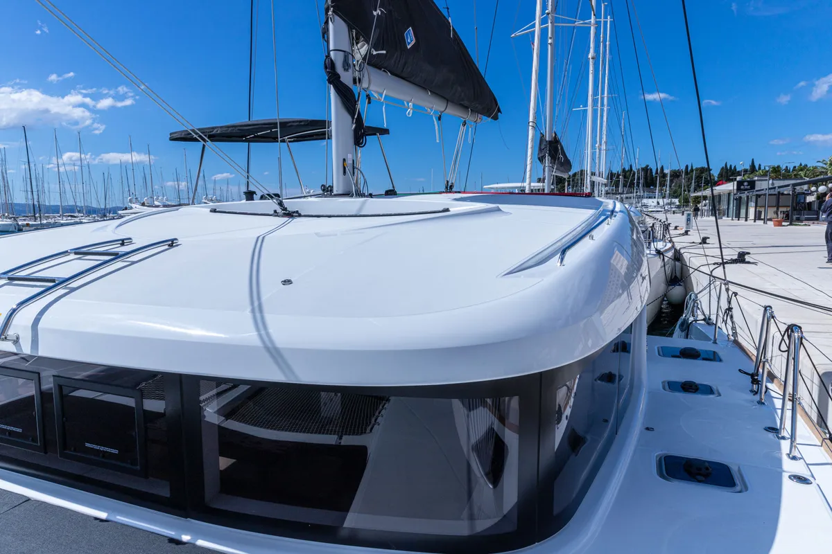 Deck of Sailor Moon, a Lagoon 40 catamaran at Dubrovnik, Croatia