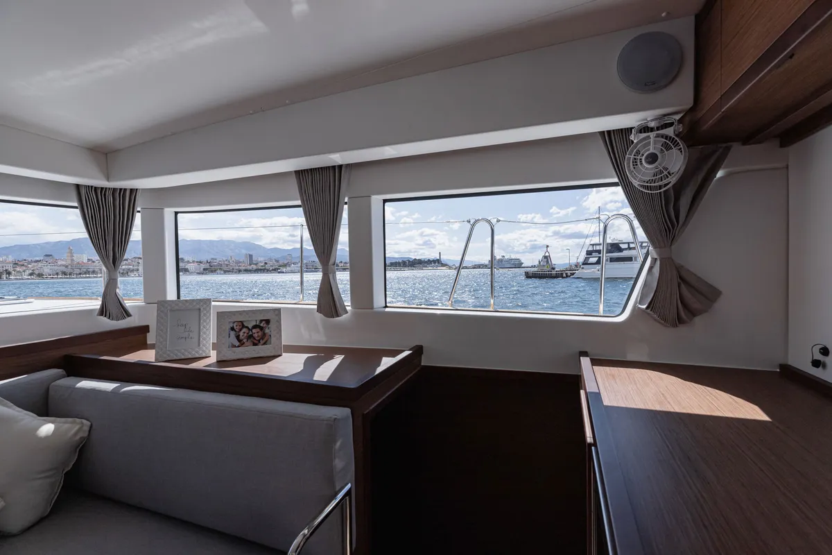 Salon of Sailor Moon, a Lagoon 40 catamaran at Dubrovnik, Croatia