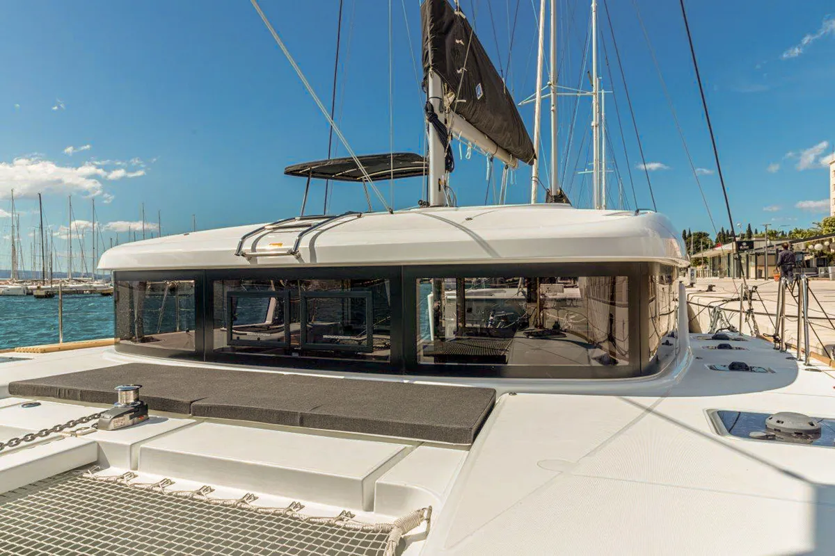 Deck of Sailor Moon, a Lagoon 40 catamaran at Dubrovnik, Croatia