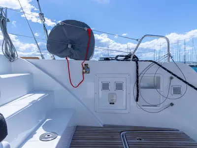 Deck of Sailor Moon, a Lagoon 40 catamaran at Dubrovnik, Croatia