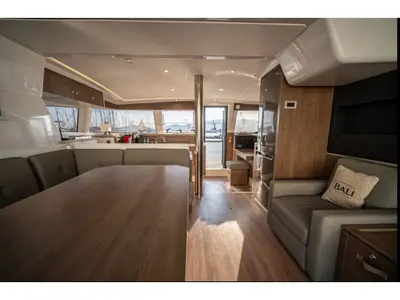 Salon of AF-B4.2, a Bali 4.2 catamaran at Volos, Greece
