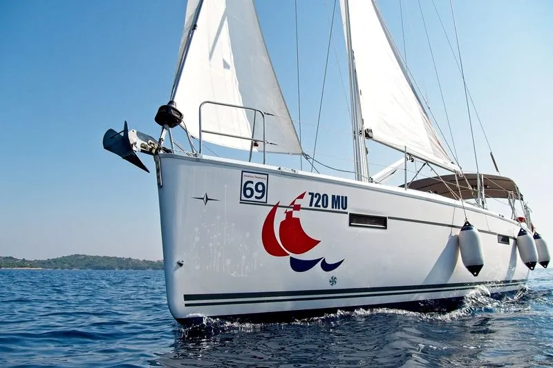 Exterior view of MH 67, a Bavaria Cruiser 41 sailboat at Murter, Croatia