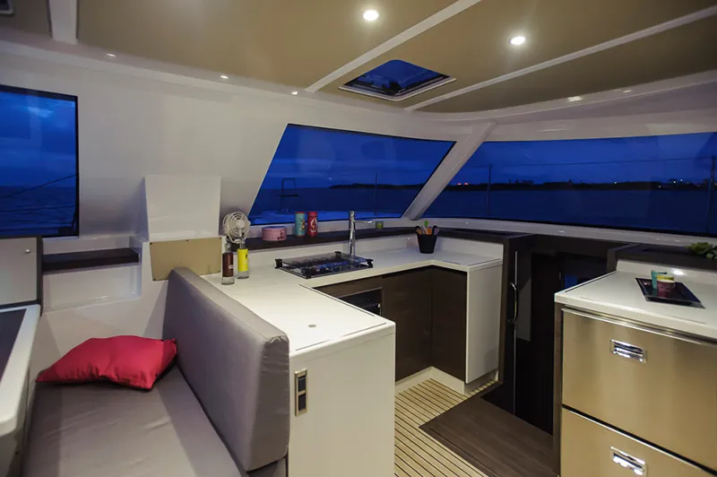 Galley of Krazadeen, a Nautitech 40 Open - 4 cab. catamaran at Ajaccio, France