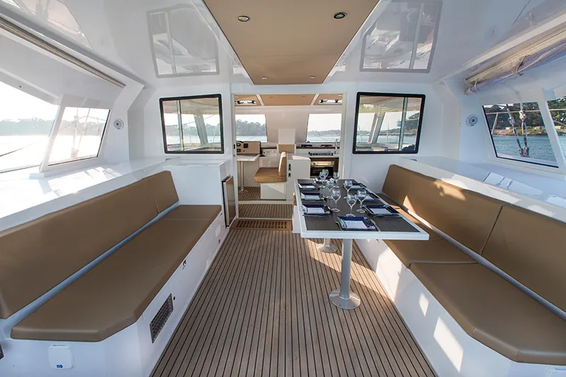 Salon of Krazadeen, a Nautitech 40 Open - 4 cab. catamaran at Ajaccio, France