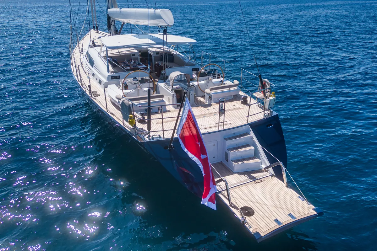 Exterior view of Lady 8, a CNB Bordeaux 95 sailboat at Svolvær, Norway