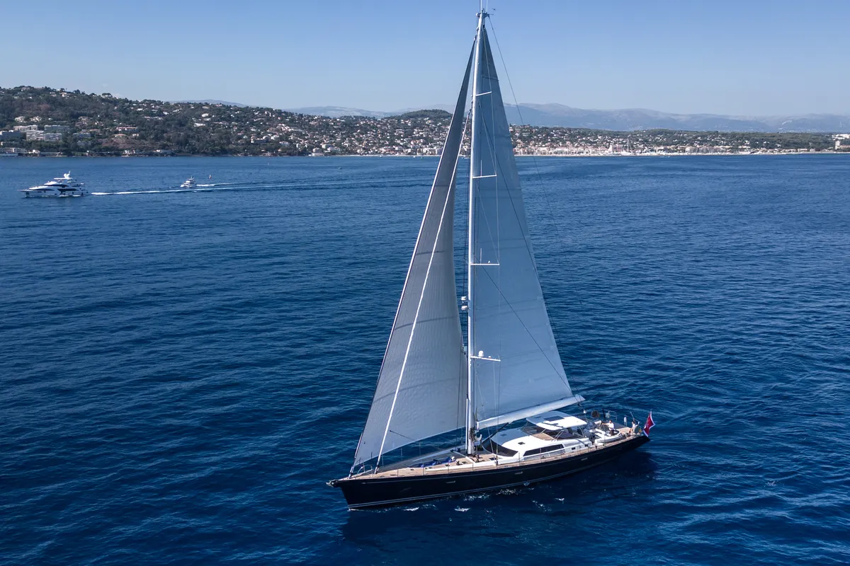 Exterior view of Lady 8, a CNB Bordeaux 95 sailboat at Svolvær, Norway