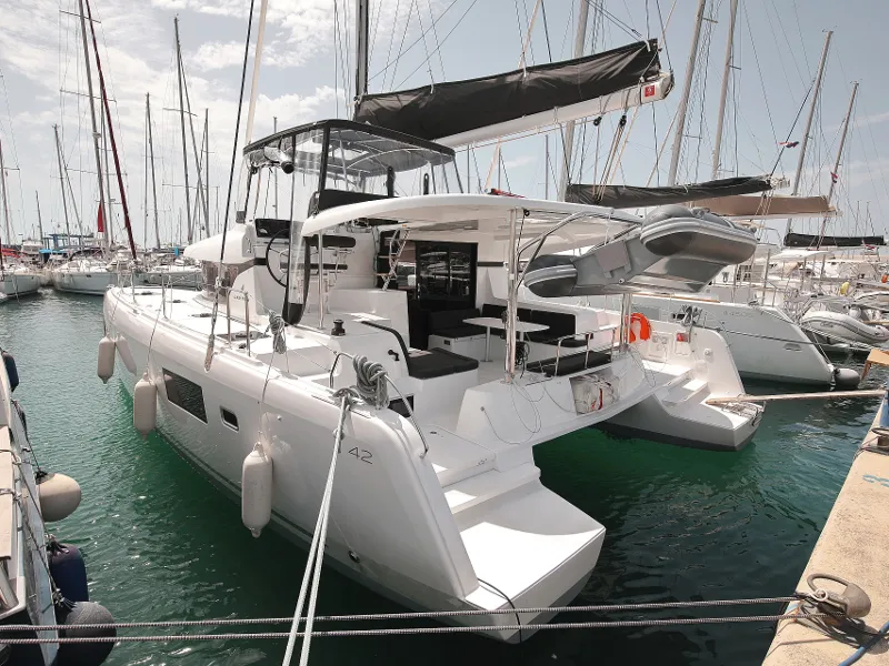 Exterior view of MASTERPIECE, a Lagoon 42 catamaran at Općina Sukošan, Croatia