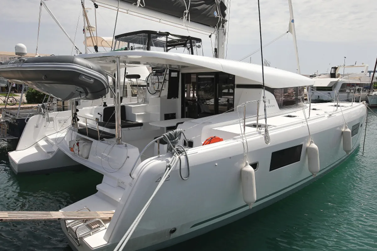 Exterior view of MASTERPIECE, a Lagoon 42 catamaran at Općina Sukošan, Croatia