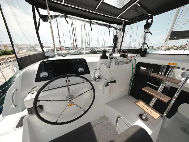 Cockpit of MASTERPIECE, a Lagoon 42 catamaran at Općina Sukošan, Croatia
