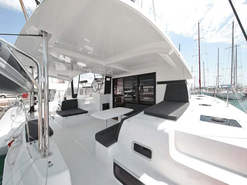 Deck of MASTERPIECE, a Lagoon 42 catamaran at Općina Sukošan, Croatia