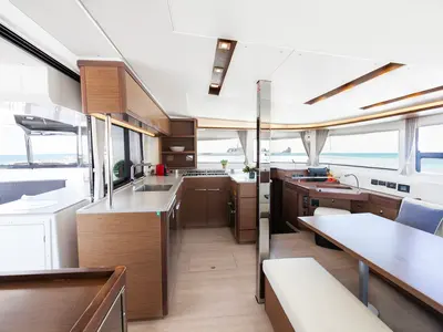 Galley of Zen - Green Wave, a Lagoon 46 catamaran at Athens, Greece