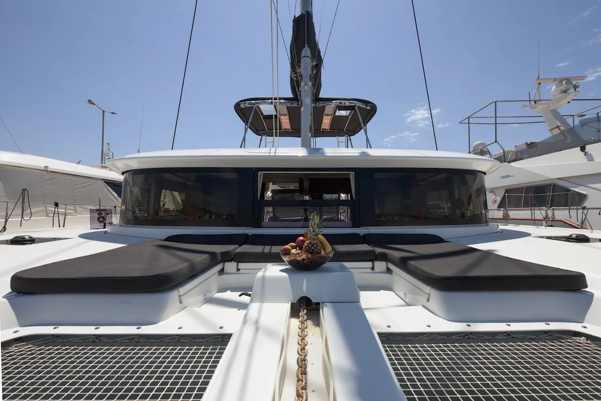 Deck of Zen - Green Wave, a Lagoon 46 catamaran at Athens, Greece