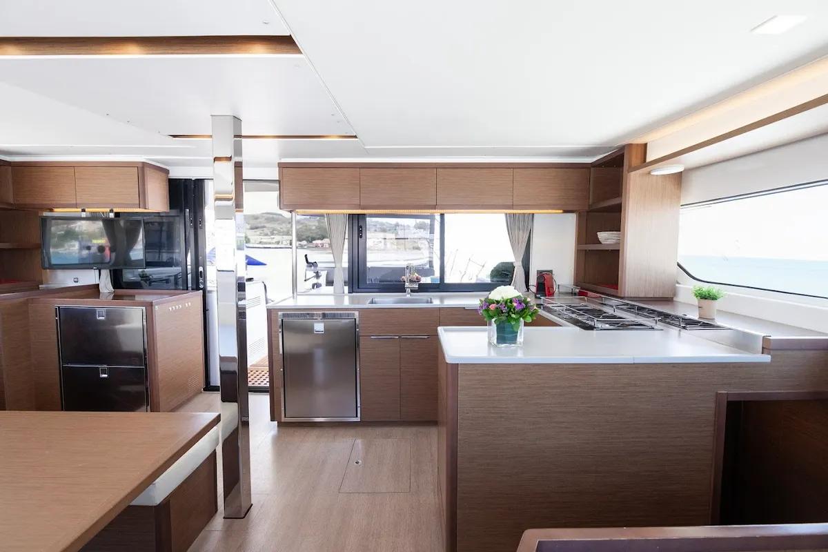 Galley of Zen - Green Wave, a Lagoon 46 catamaran at Athens, Greece
