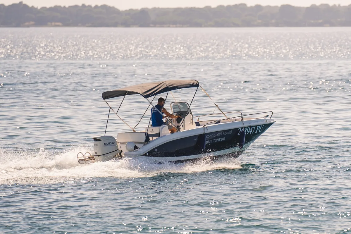 Exterior view of Andromeda, a Gulet Orizzonti Andromeda motorboat at Valbandon, Croatia