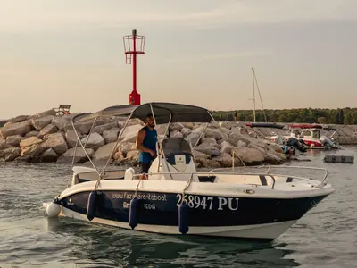 Exterior view of Andromeda, a Gulet Orizzonti Andromeda motorboat at Valbandon, Croatia