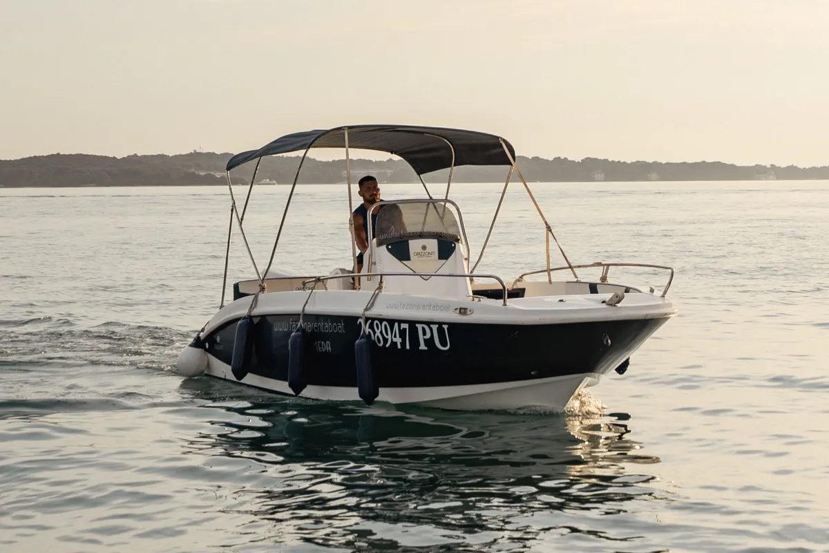 Exterior view of Andromeda, a Gulet Orizzonti Andromeda motorboat at Valbandon, Croatia