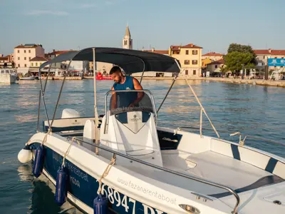 Cockpit of Andromeda, a Gulet Orizzonti Andromeda motorboat at Valbandon, Croatia