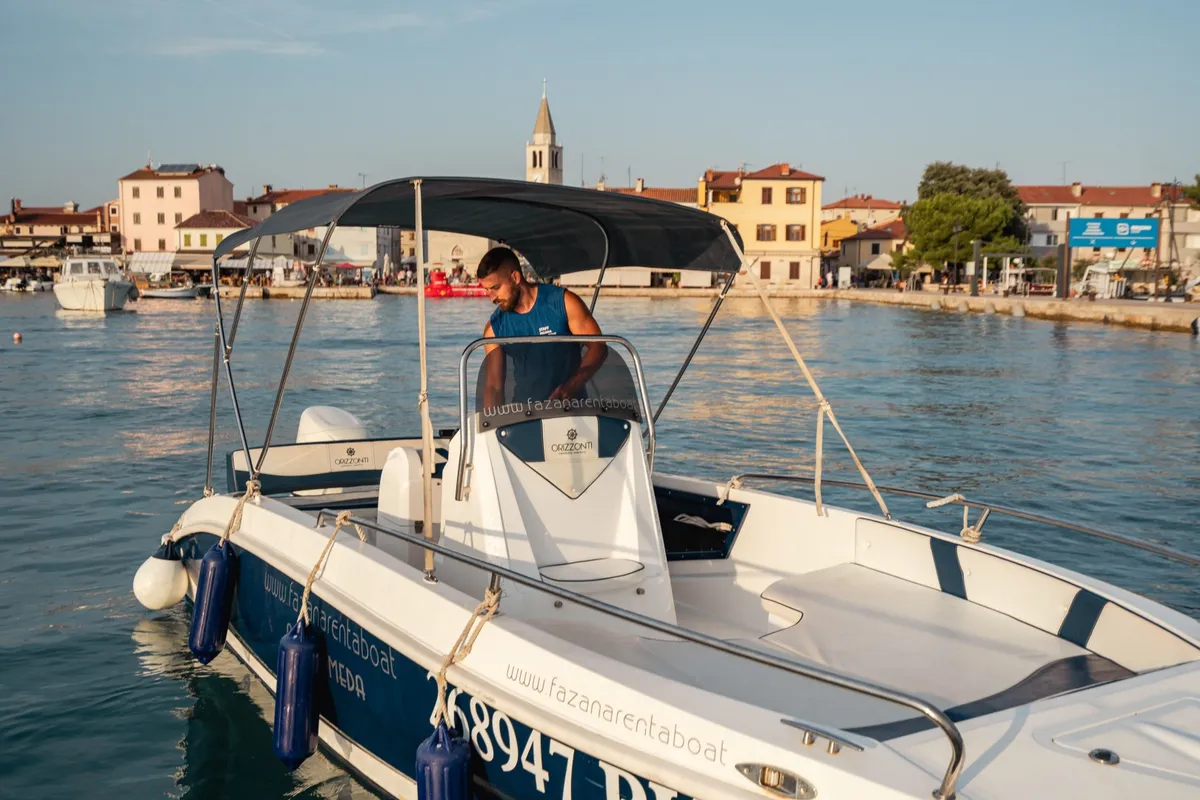 Cockpit of Andromeda, a Gulet Orizzonti Andromeda motorboat at Valbandon, Croatia